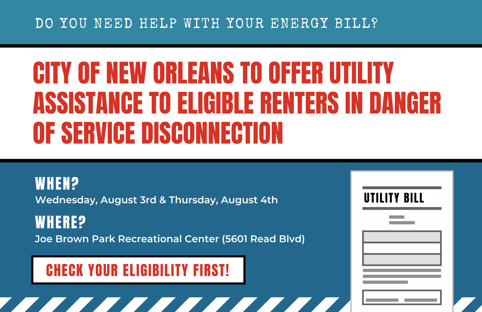 ​City of New Orleans to Offer Utility Assistance to Eligible Renters in Danger of Service Disconnection