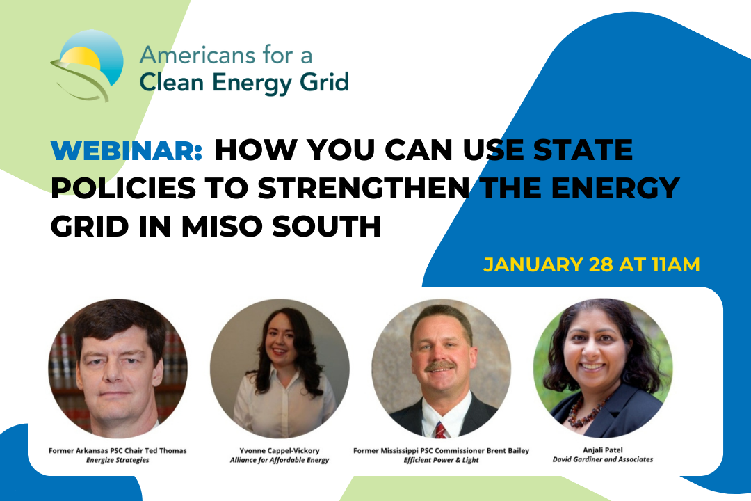 Webinar: How You Can Use State Policies to Strengthen the Energy Grid in MISO South